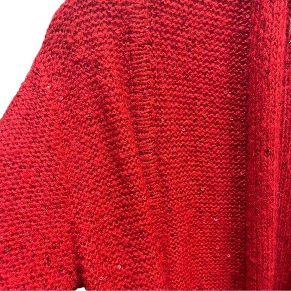 Laura Ashley Red Wool Blend Sequin Cardigan Sz S Valentine’s Day Date Night - Picture 5 of 11
